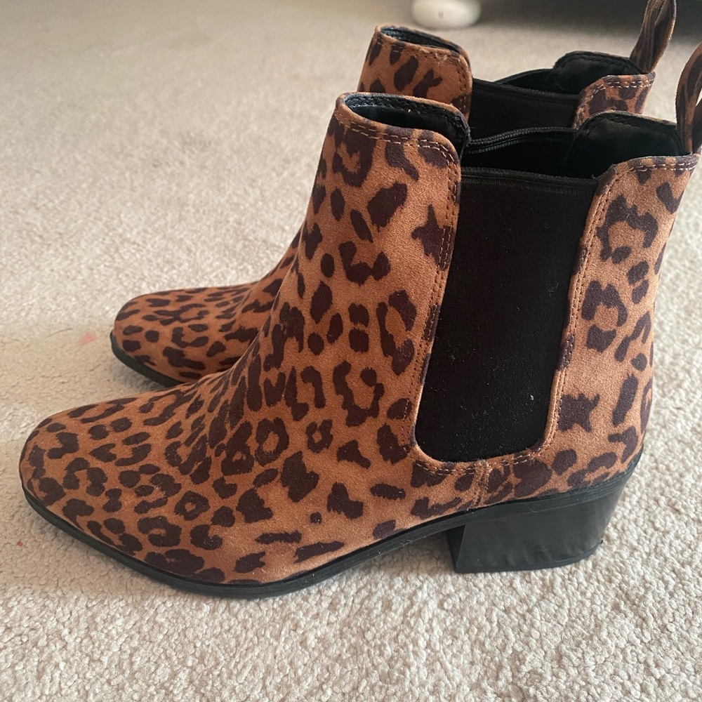 Cheetah print booties